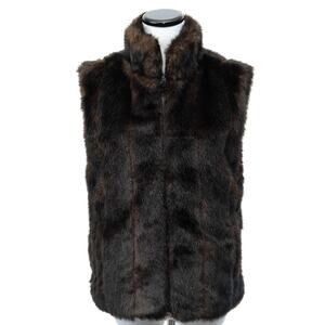 Giacca Reversible Faux Mink Fur Vest Size Small